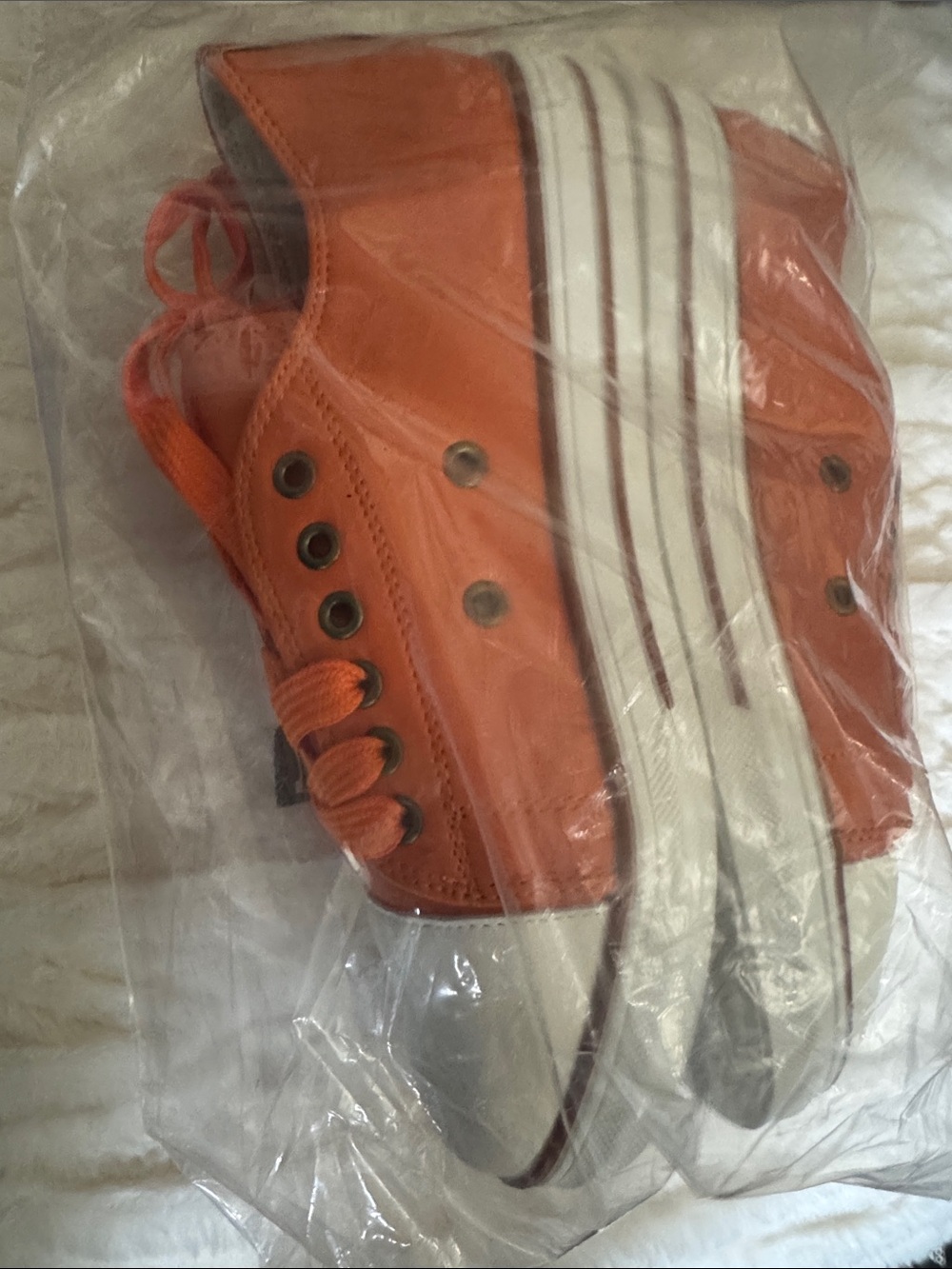 Orange Low-Top Canvas Sneakers